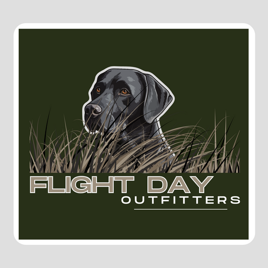 Flight Day Black Lab Sticker